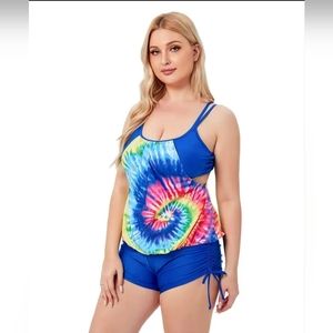 PLUS SZ 22/24 Tankini W/ Boy Short Swimsuit